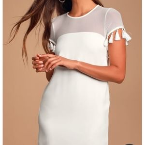 Lulu's Tassel Trimmed Shift Dress